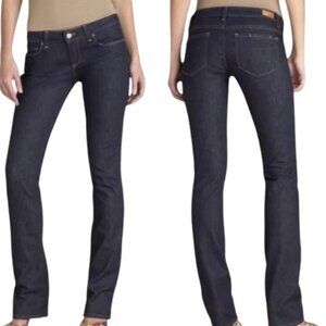 Paige Blue Heights Low-Rise Skinny Leg Jeans - Dark Wash - 32